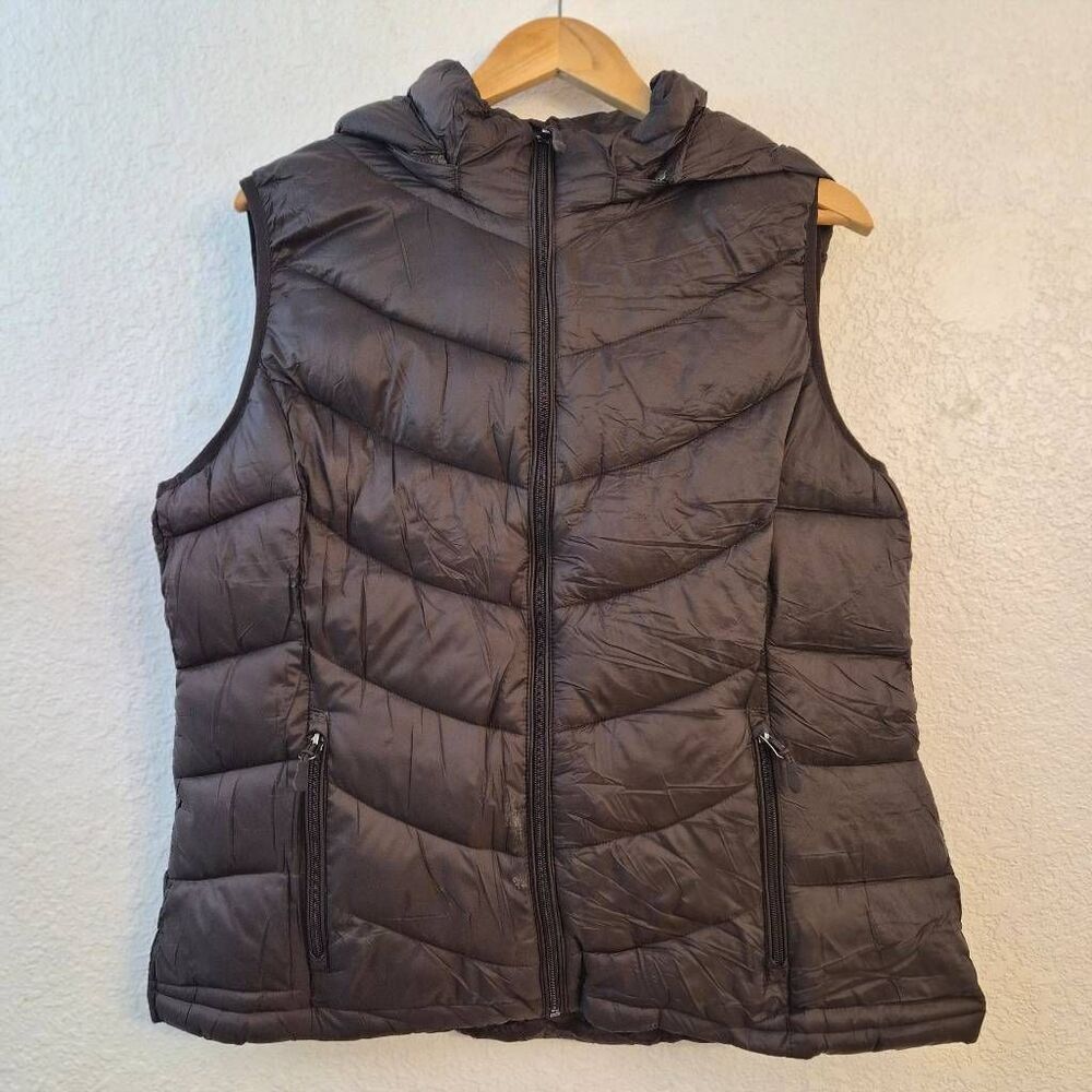 NWOT Charter Club Brown Puffer Vest w/ Pockets & Travel Bag: Lightweight Comfy